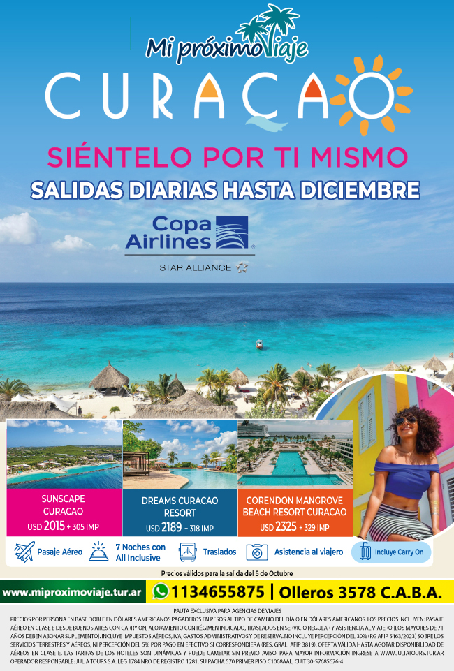 CURACAO con COPA ! SALIDAS DIARIAS HASTA DICIEMBRE !